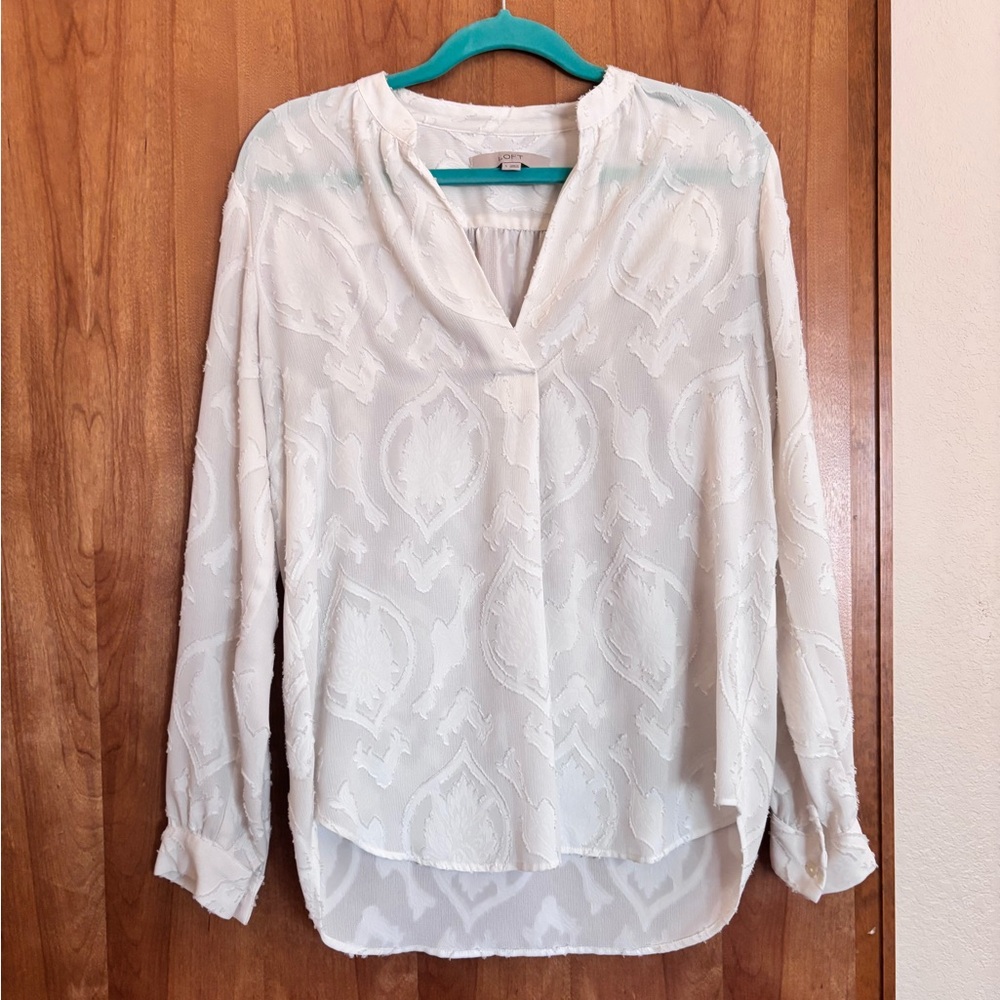 LOFT Textured V-Neck Women's Blouse